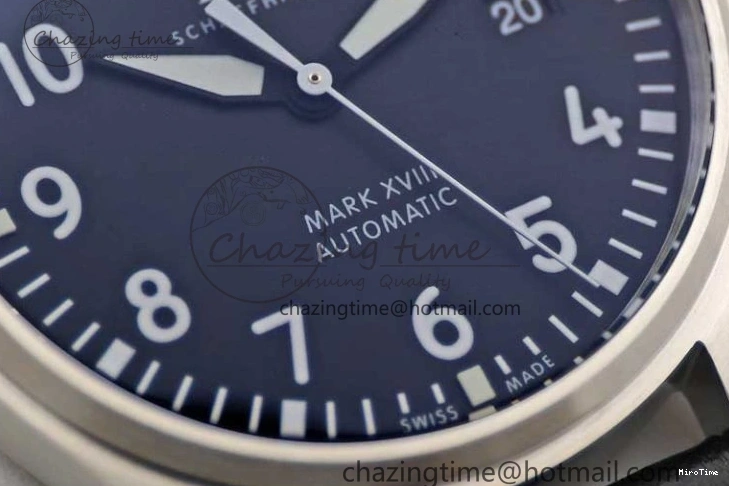 MIROTIME 0122 Vibrant Mark XVIII IW327001 SS M+F 1:1 Best Edition Black Dial on Black Leather Strap A 7055